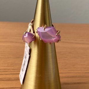 NWT Kendra Scott Kayla Ring, rosegold, lilac mother of pearl